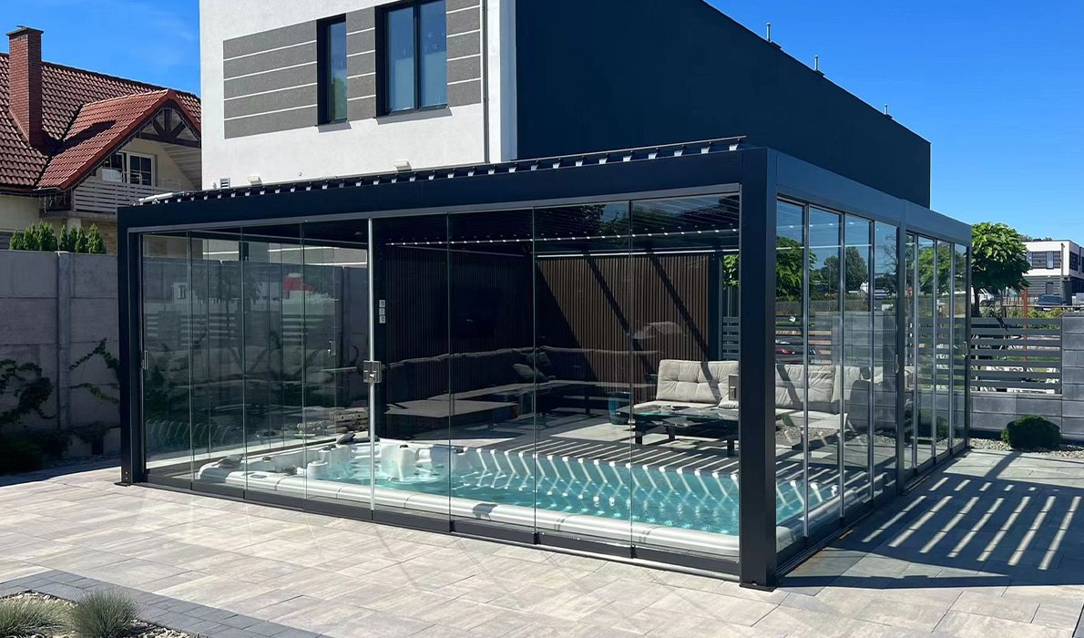 Louvers Pergola outdoor sunshade malaysia