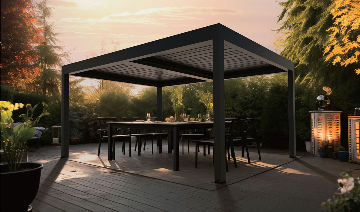 Motorized Louvers Pergola outdoor sunshade malaysia